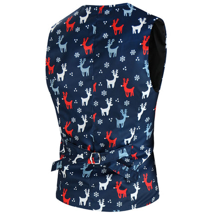 Men's Christmas Elk Vest Suit #2TZMK633 - Suits | Multicolour / M