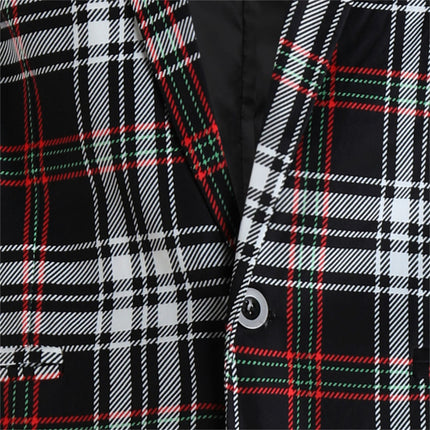 Men's Plaid Blazer #X6110 - Blazers | Black / M