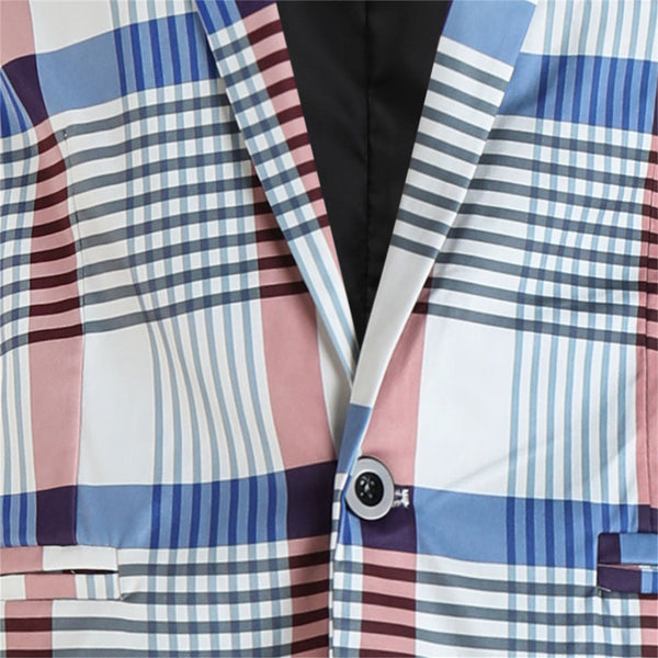 Men's Plaid Check Suit #2TZ6023