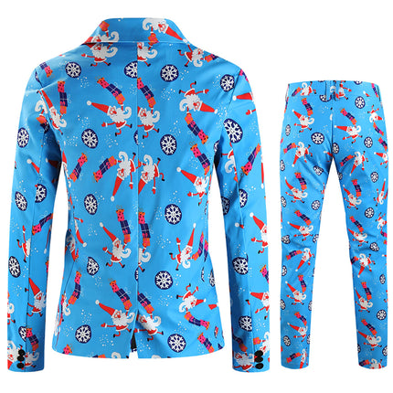 Men's Fresh Printed Suit #2TZ652 - Suits | Blue / M