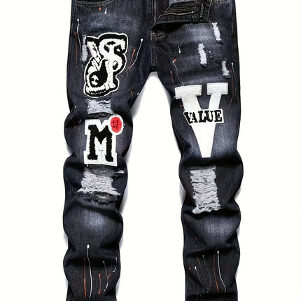 Men's Fashion Ripped Jeans #25062182 - | Black / 32
