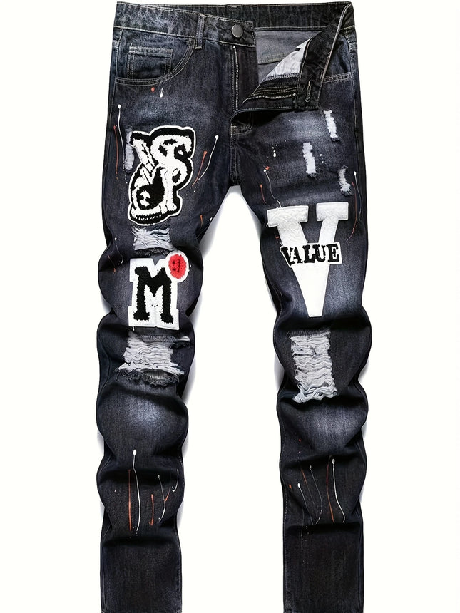 Men's Fashion Ripped Jeans #25062182 - | Black / 32