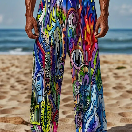 Men's Vibrant Print Pants #25061659 - Pants | Color1 / M
