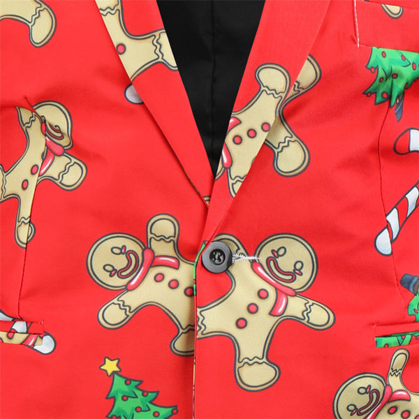 Men's Christmas Print Blazer #X26