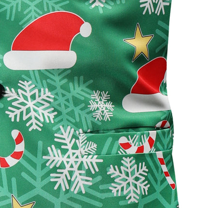 Men's Christmas Printed Vest Suit #2TZMK53 - Suits | Multicolour / M