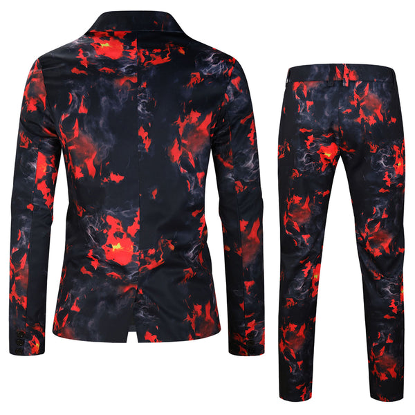 Men's Flame Print Suit #2TZ-XX175