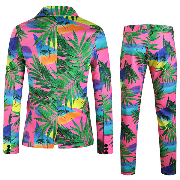 Men's Poker Print Suit #2TZ149