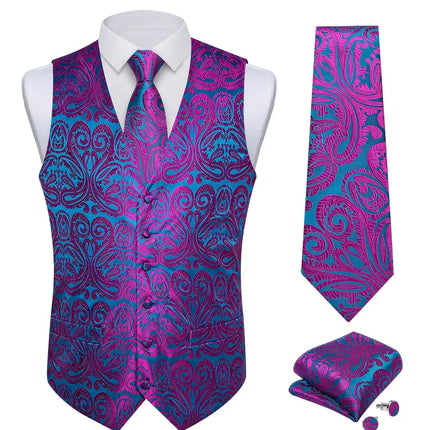 Men's Vest Tie Handkerchief Set #25061019 - Vests | Color1 / S