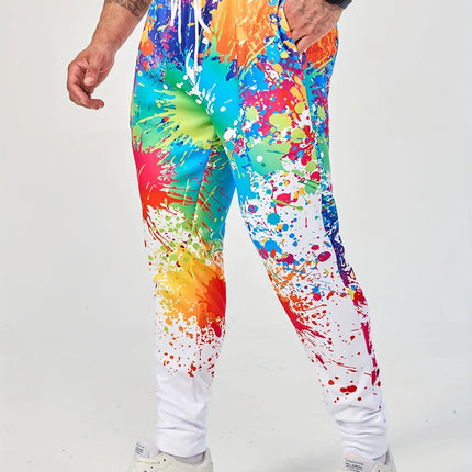 Men's Colorful Printed Pants #25062079 - Pants | Black / S