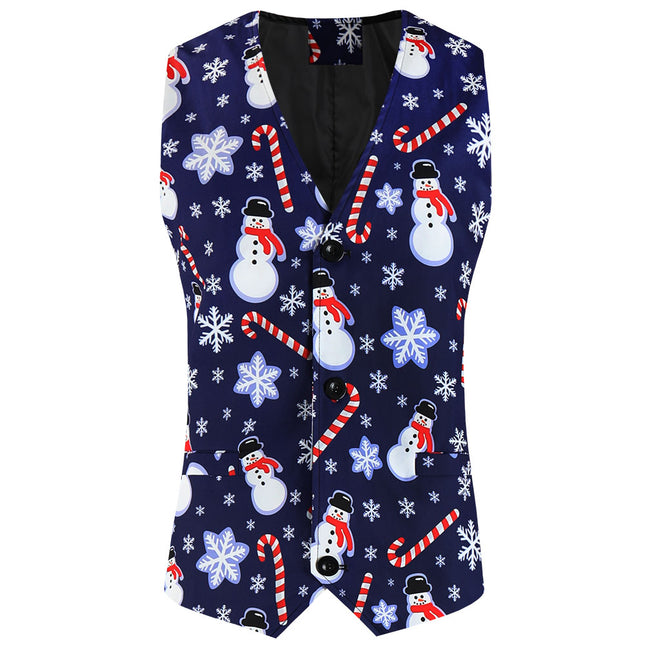 Men's Christmas Printed Vest Suit #2TZMK656 - Suits | Multicolour / M
