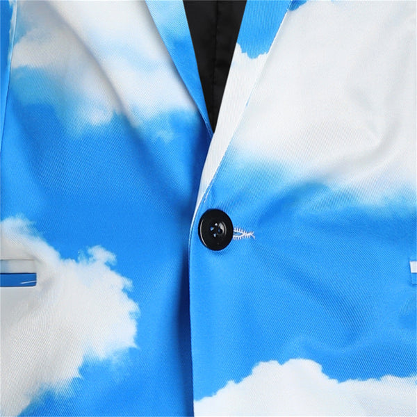 Men's Cloud Print Suit #2TZ145