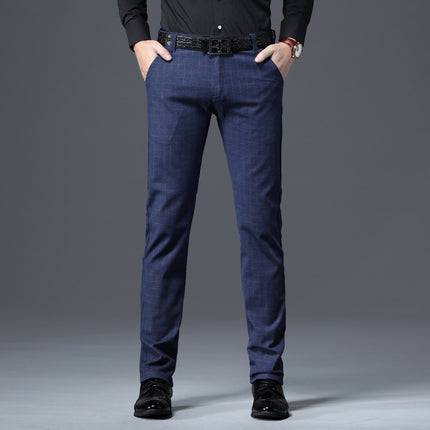 Men's Slim Fit Plaid Pants #25627024 - Pants | Blue / 28