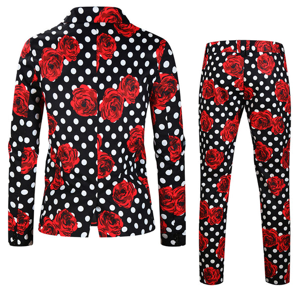 Men's Rose Dot Print Suit #2TZ163