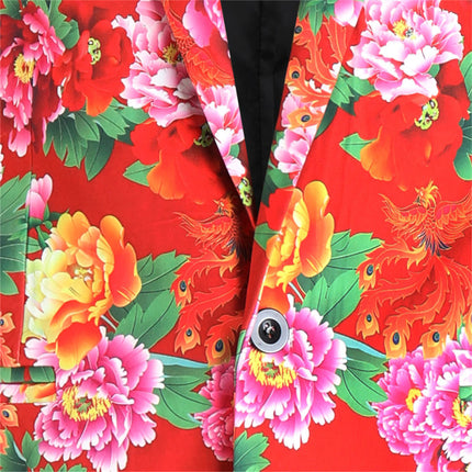 Men's Vivid Floral Blazer #X901 - Blazers | Multicolour / M