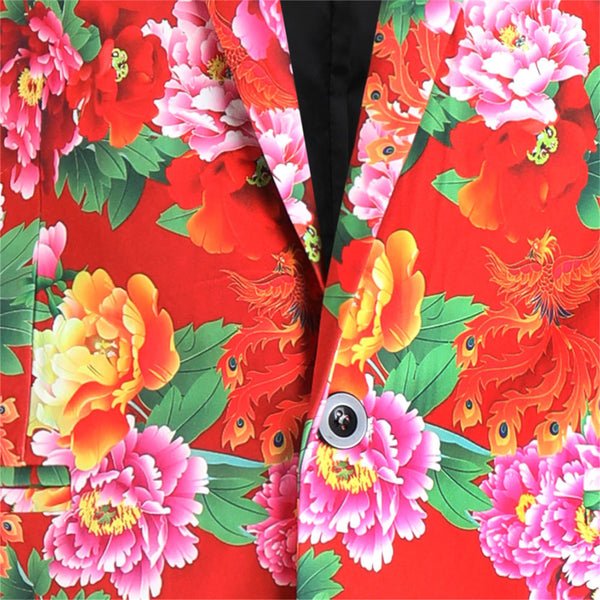 Men's Vivid Floral Blazer #X901