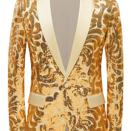 Men's Vintage Sequin Blazer #25062075 - Blazers | Golden / XS