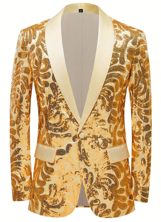 Men's Vintage Sequin Blazer #25062075 - Blazers | Golden / XS