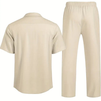 Men's 2pcs Linen Set #25061349 - | White / S