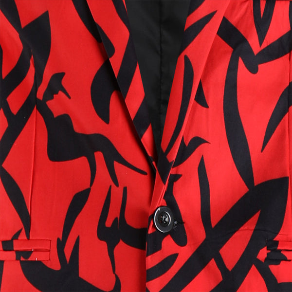 Men’s Red Print Blazer #X1214