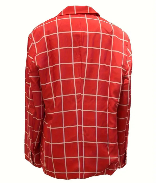Men's British Style Plaid Blazer #25061022 - Blazers | Red / M