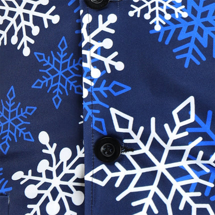Men's Snowflake Print Vest #MJ36 - Vests | Royal Blue / M