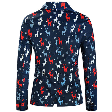 Men's Christmas Elk Print Suit #2TZ633 - Suits | Multicolour / M