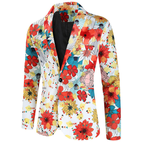 Men's Colorful Floral Blazer #X317