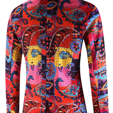 Men's Print Suit - Stylish & Elegant - Suits | Multicolour / M