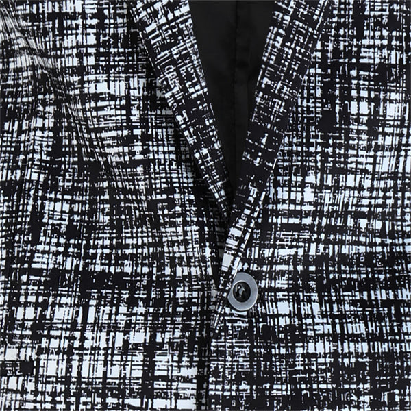 Men's Textured Grid Print Blazer #X314