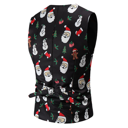 Men's Christmas Printed Vest Suit #2TZMK46 - Suits | Multicolour / M