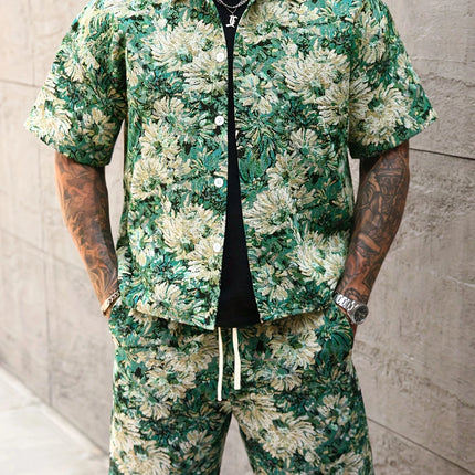 Men's Summer Print Set #25062402 - | Green / S