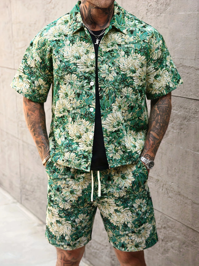 Men's Summer Print Set #25062402 - | Green / S