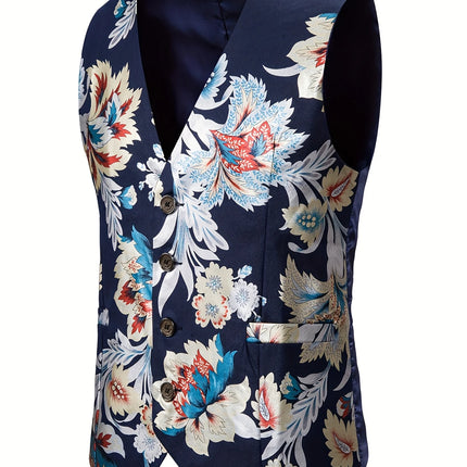 Men's Floral Print Vest #25061767 - Vests | Black / S