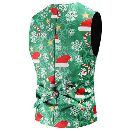 Men's Christmas Printed Vest Suit #2TZMK53 - Suits | Multicolour / M