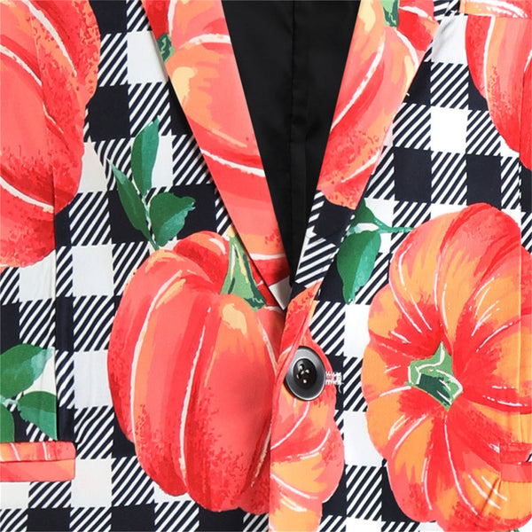 Men's Pumpkin Print Blazer #X126
