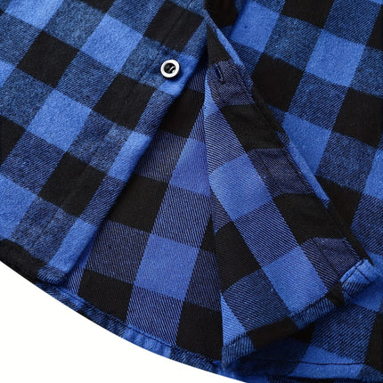 Men's Casual Plaid Hoodie #25701038 - | Black / S