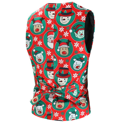 Men's Christmas Printed Vest Suit #2TZMK638 - Suits | Multicolour / M
