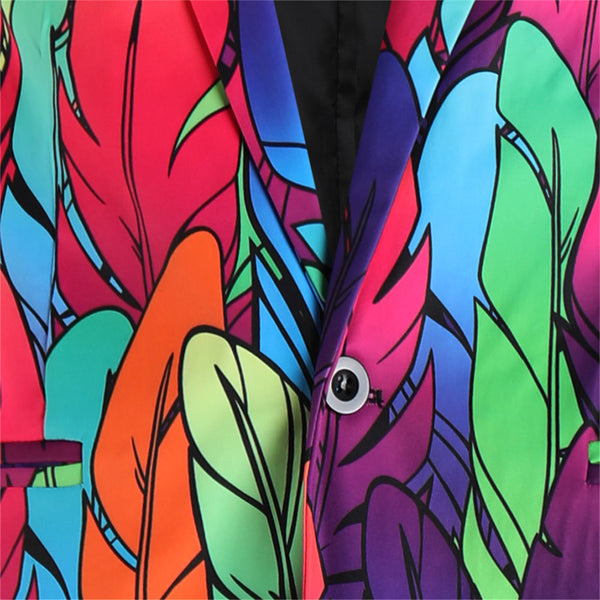 Men’s Leaf Print Blazer #X1206