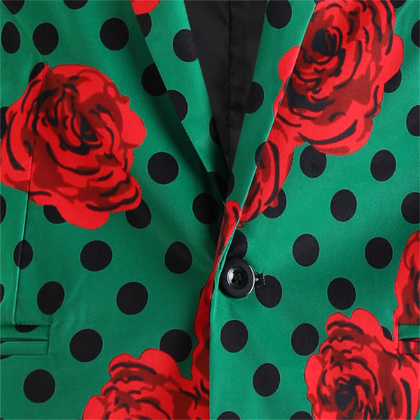 Men's Rose Dot Print Suit #2TZ163