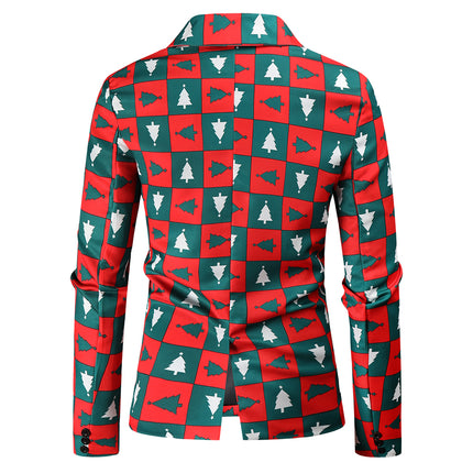 Men's Christmas Plaid Printed Suit #2TZ43 - Suits | Multicolour / M