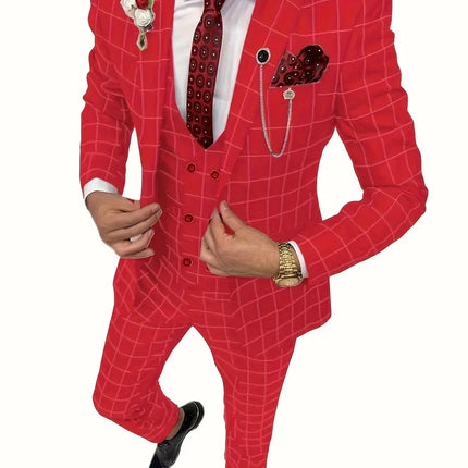 Men's 3pcs Suit #303 - | Beige / XXS