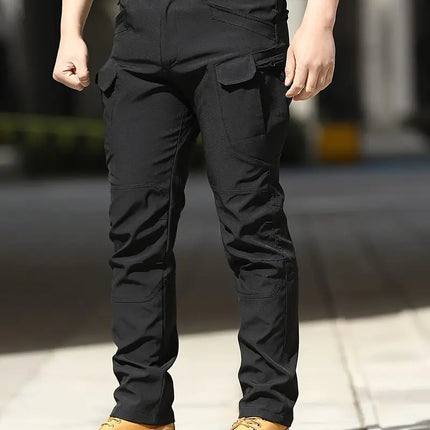 Men's Tactical Pants Multi-Pocket Cargo Work Pants Spring Fall - Pants | Black / S
