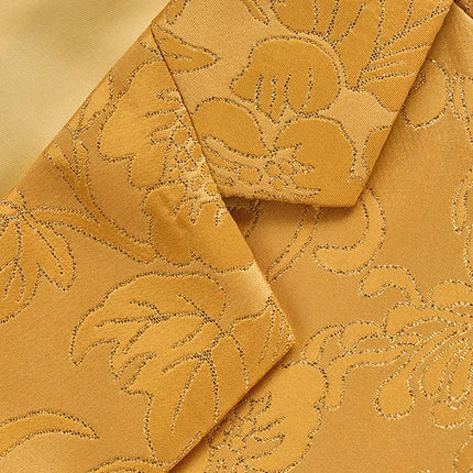 Men's Butterfly Embroidered Jacquard Blazer #S8507 - Blazers | Yellow / XS