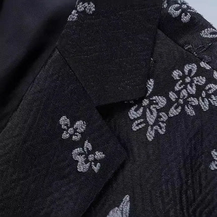Men's Silver Floral Embroidered Blazer  #S8509