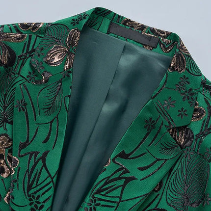 Men's Emerald Floral Jacquard Blazer  #S8512