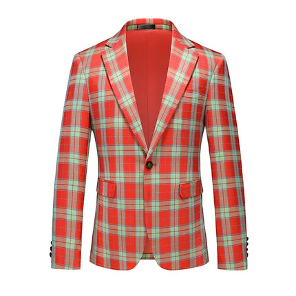 Men's Vibrant Checkered Blazer  #S8533