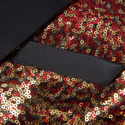 Men's Golden Multicolor Sequins Blazer #S8051 - Blazers | Color1 / XS