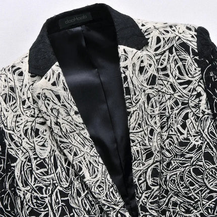 Men's Abstract Curves Blazer  #S8172