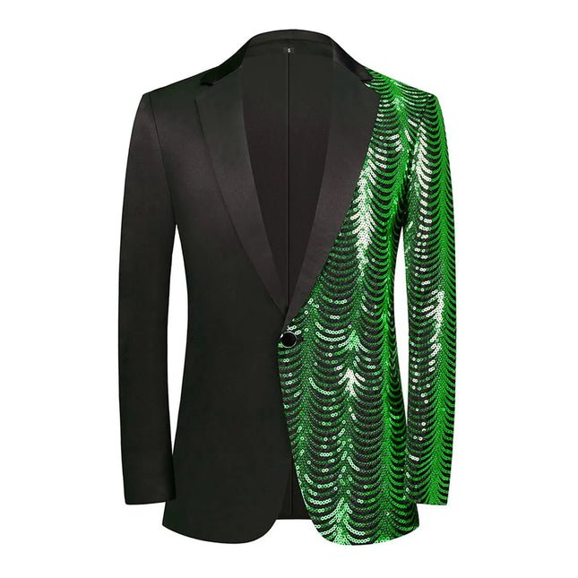 Men's Green Sequins Blazer  #S8239
