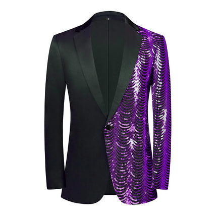 Men's Purple Sequins Blazer  #S8241
